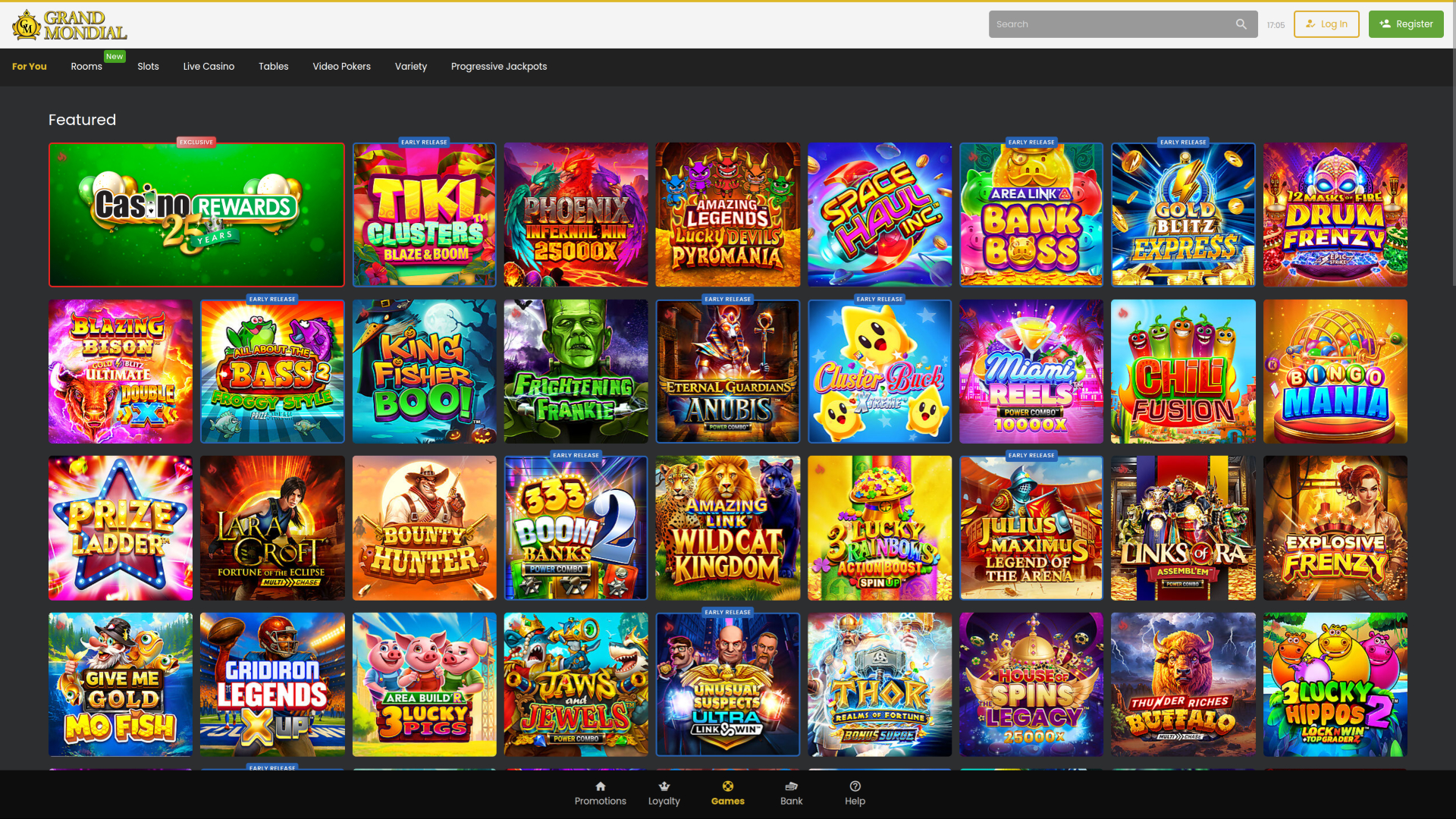 Jeux de Grand Mondial Casino sur ordinateur