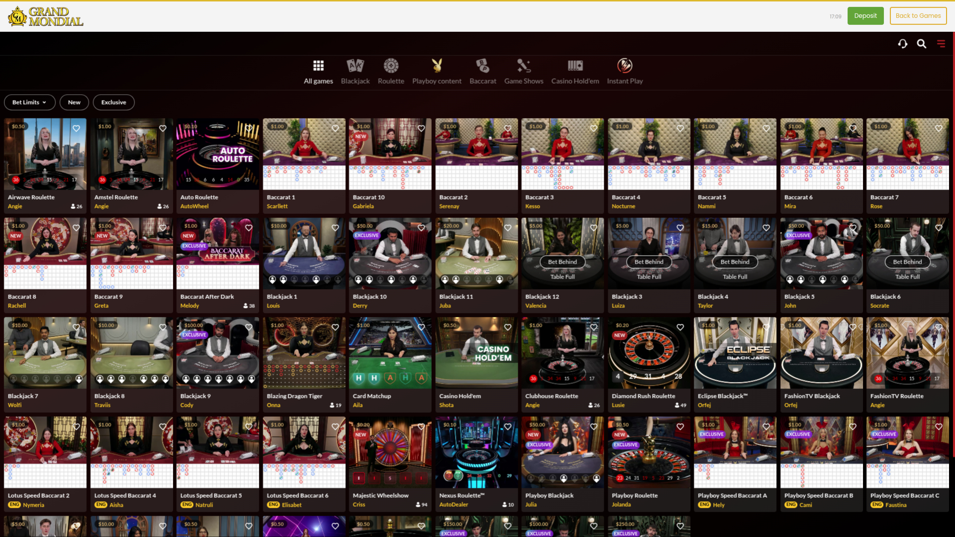 Croupier en direct de Grand Mondial Casino sur ordinateur