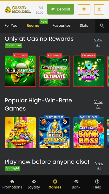 Salles mobiles de Grand Mondial Casino