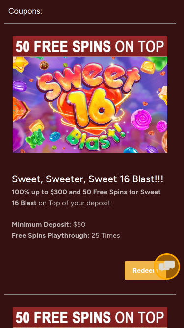 Promotions mobiles du casino Grande Vegas