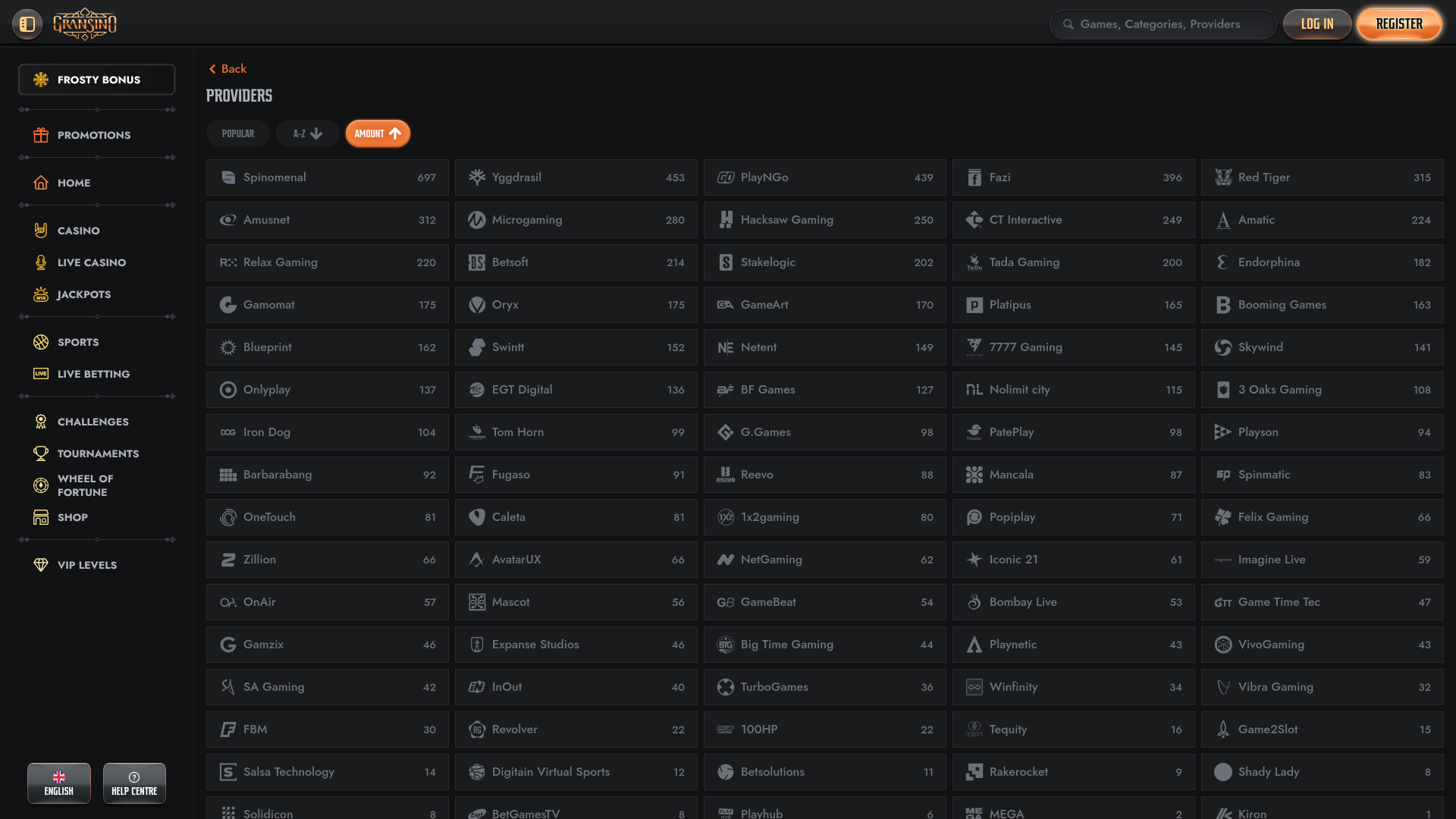 Gransino Casino Desktop-Spielentwickler