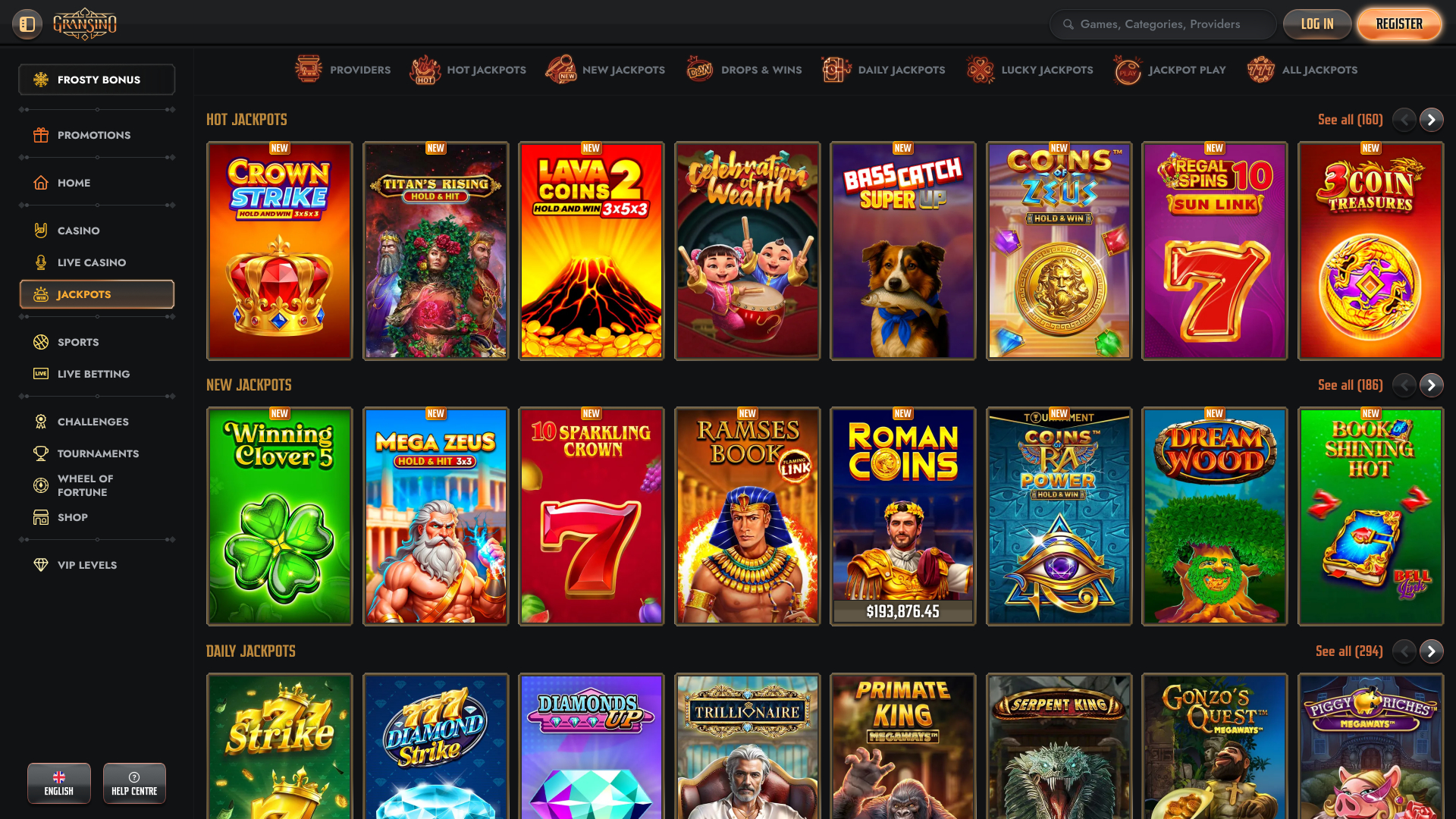 Gransino Casino Desktop Jackpot