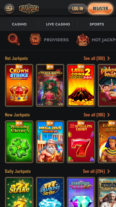 Gransino Casino Mobile Jackpot