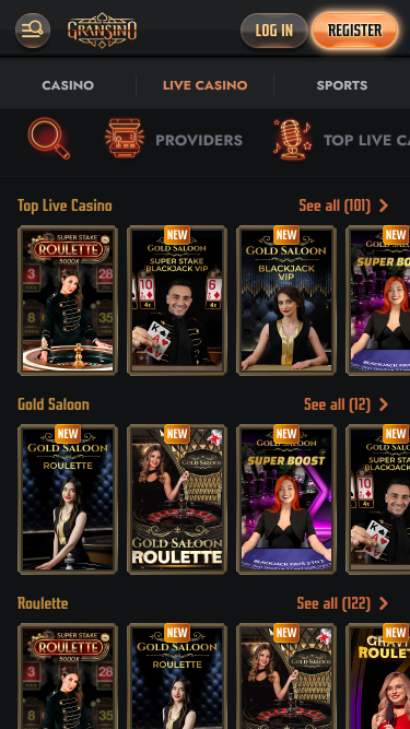 Gransino Casino Mobile Live Dealer