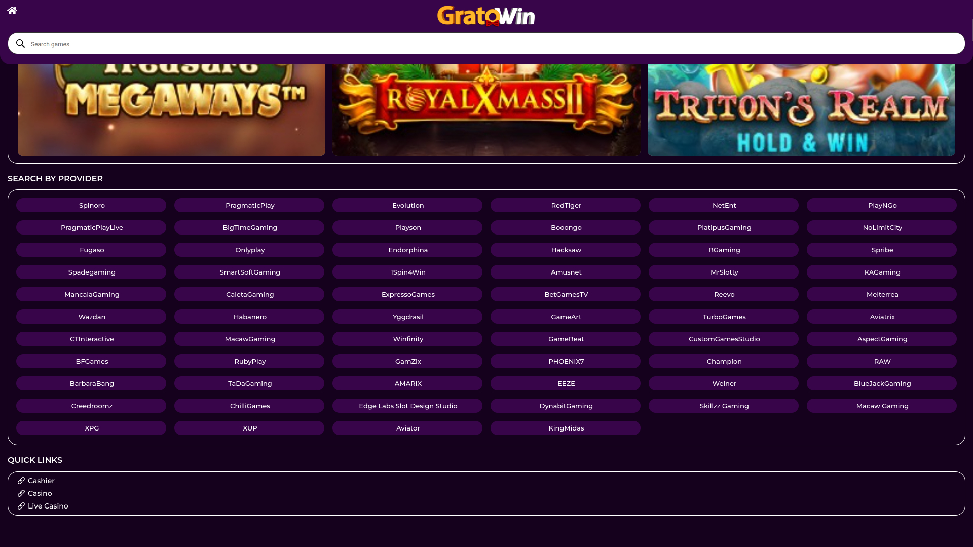 Разработчики настольных игр Grato Win Casino