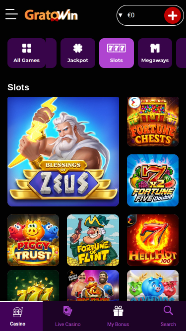 Мобильные игры Grato Win Casino