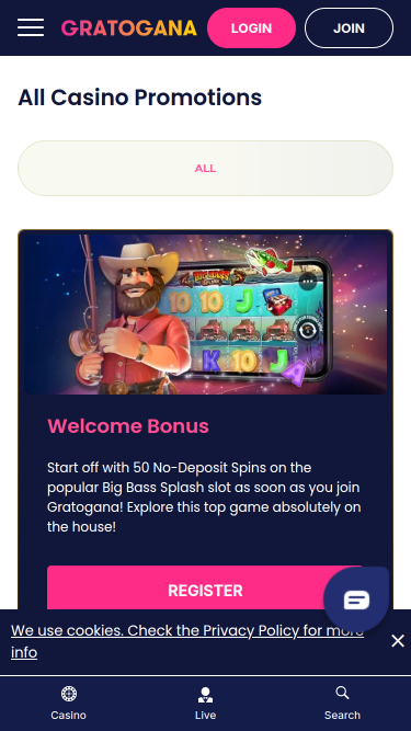 Promociones móviles del Casino Gratogana