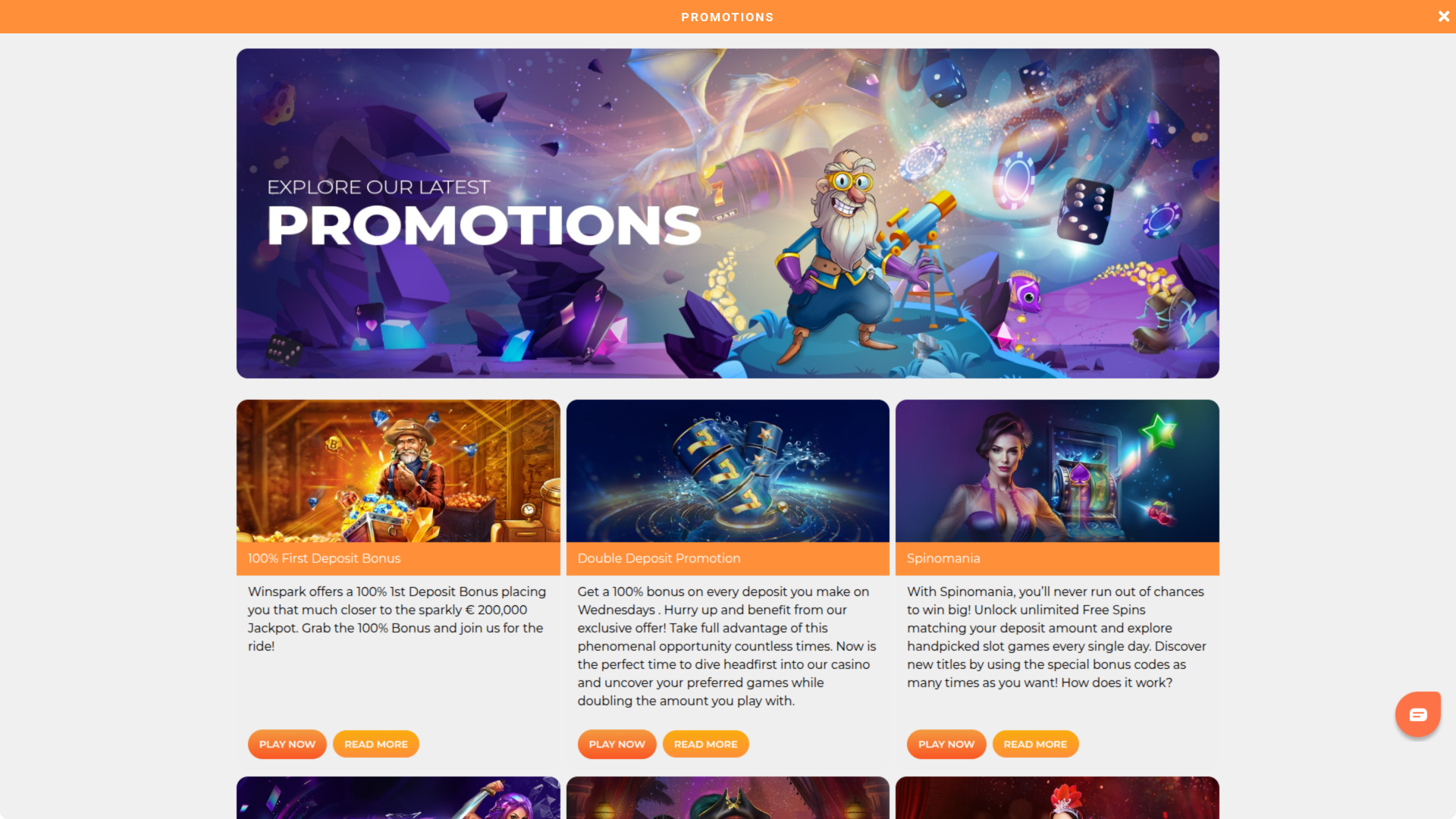 Акции на рабочем столе казино Gratorama