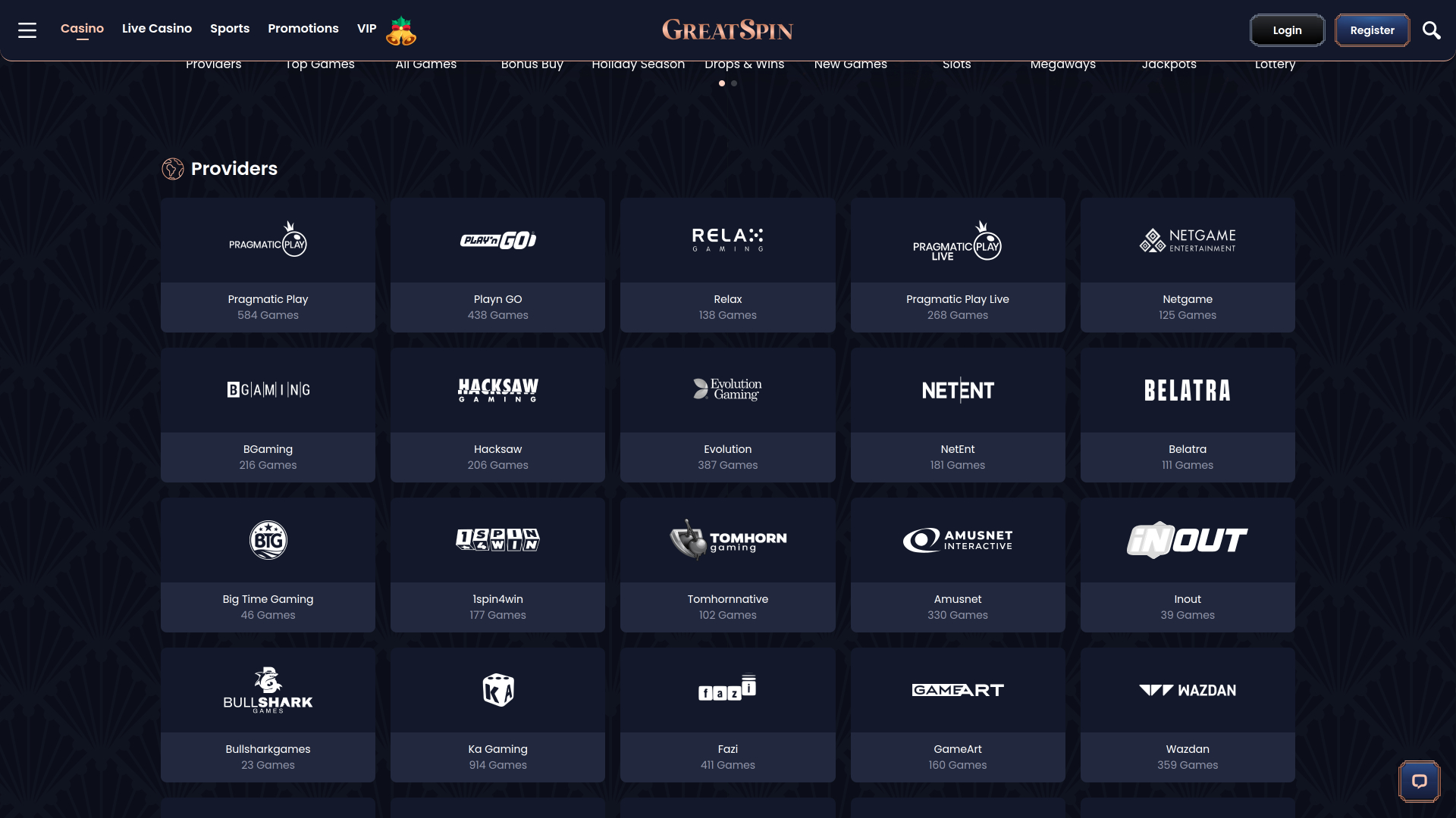 Разработчики настольных игр Greatspin Casino