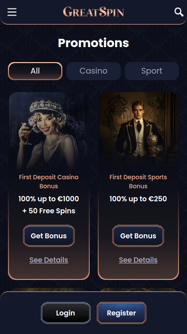 Мобильные акции Greatspin Casino