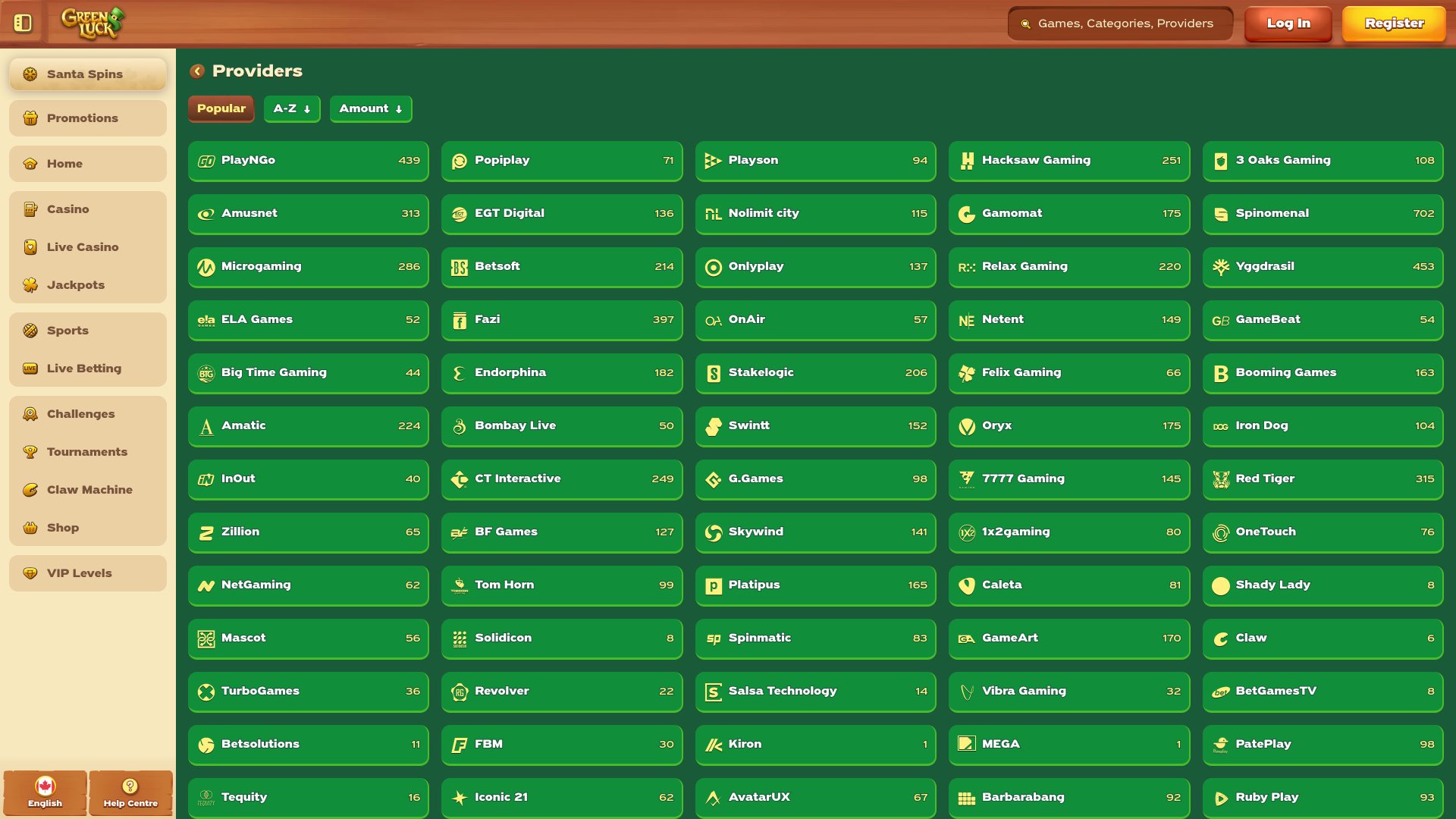 Développeurs du jeu de casino GreenLuck pour ordinateur