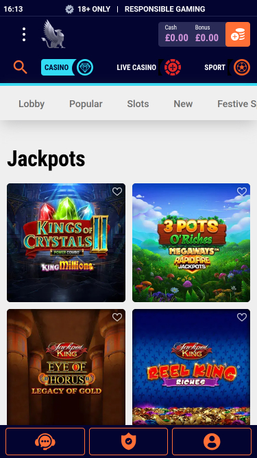 Jackpot mobile du casino Griffon