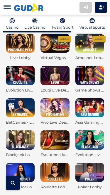 Gudar Casino Mobile Image Croupier en direct
