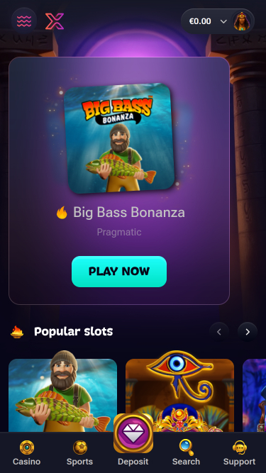 Página de inicio móvil del casino Gxmble