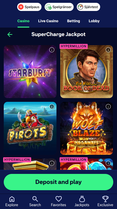 Jackpot mobile du casino Hajper