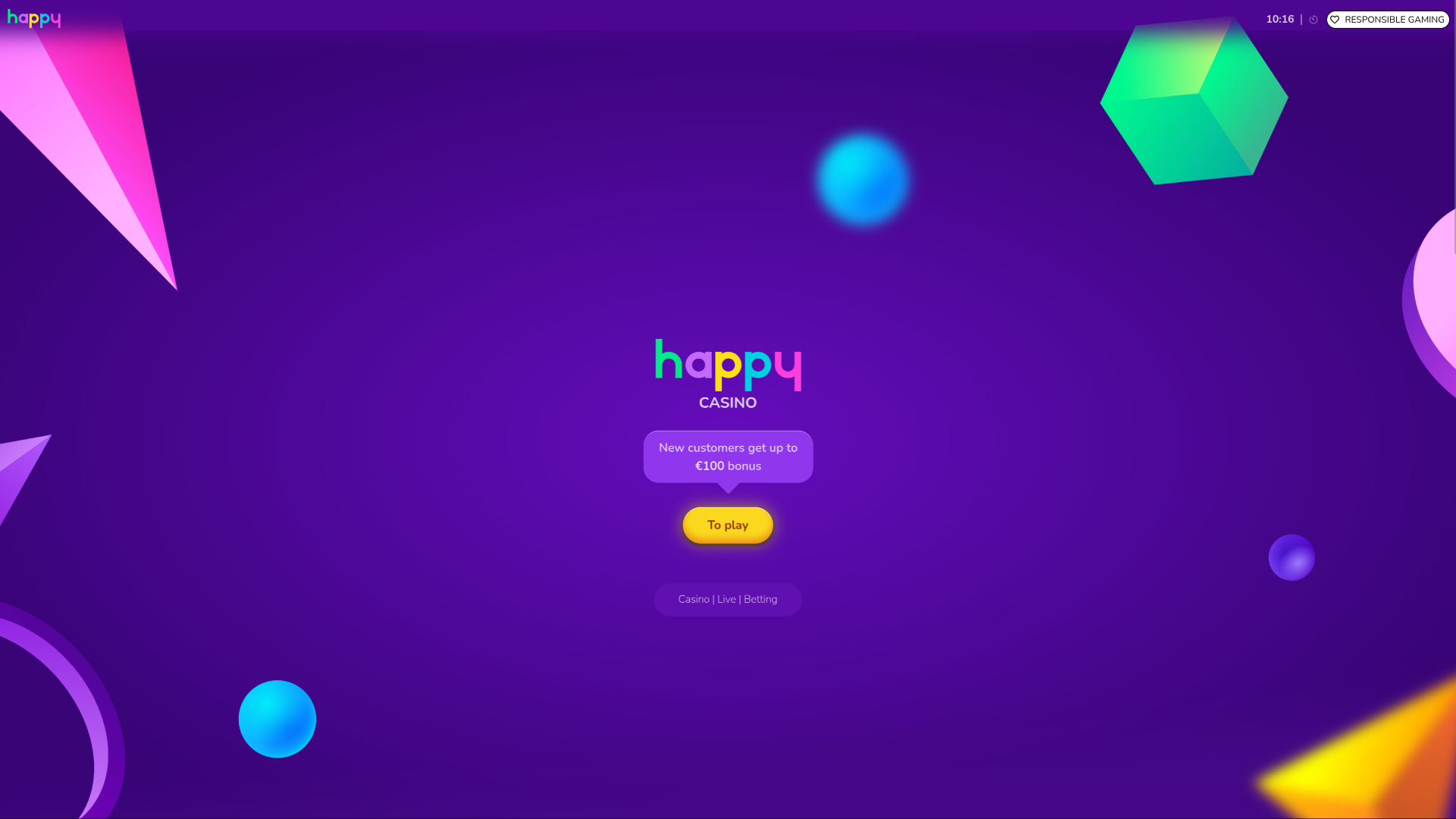 Happy Casino Desktop-Startseite