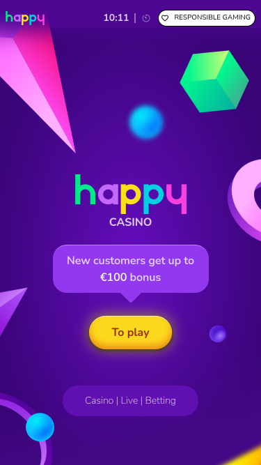 Happy Casino Mobile Homepage