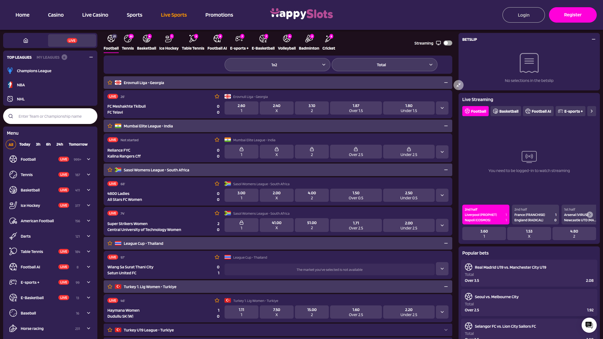 Happy Slots Casino sur ordinateur (sports en direct)