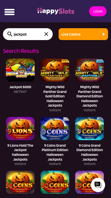 Jackpot du casino mobile Happy Slots