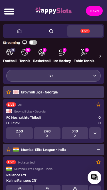 Happy Slots Casino Mobile Sports en direct