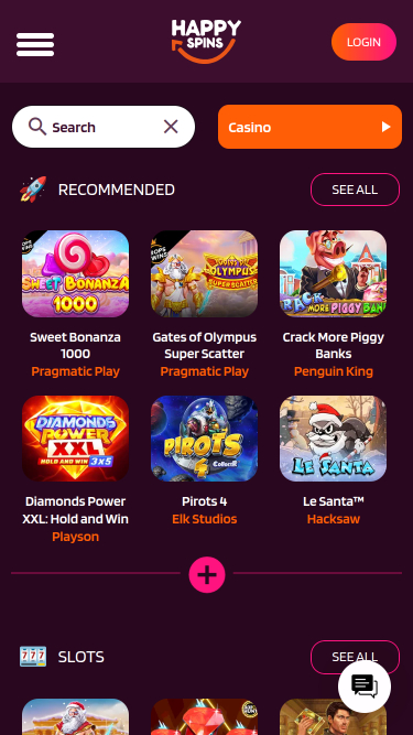 Jeux mobiles de casino Happy Spins