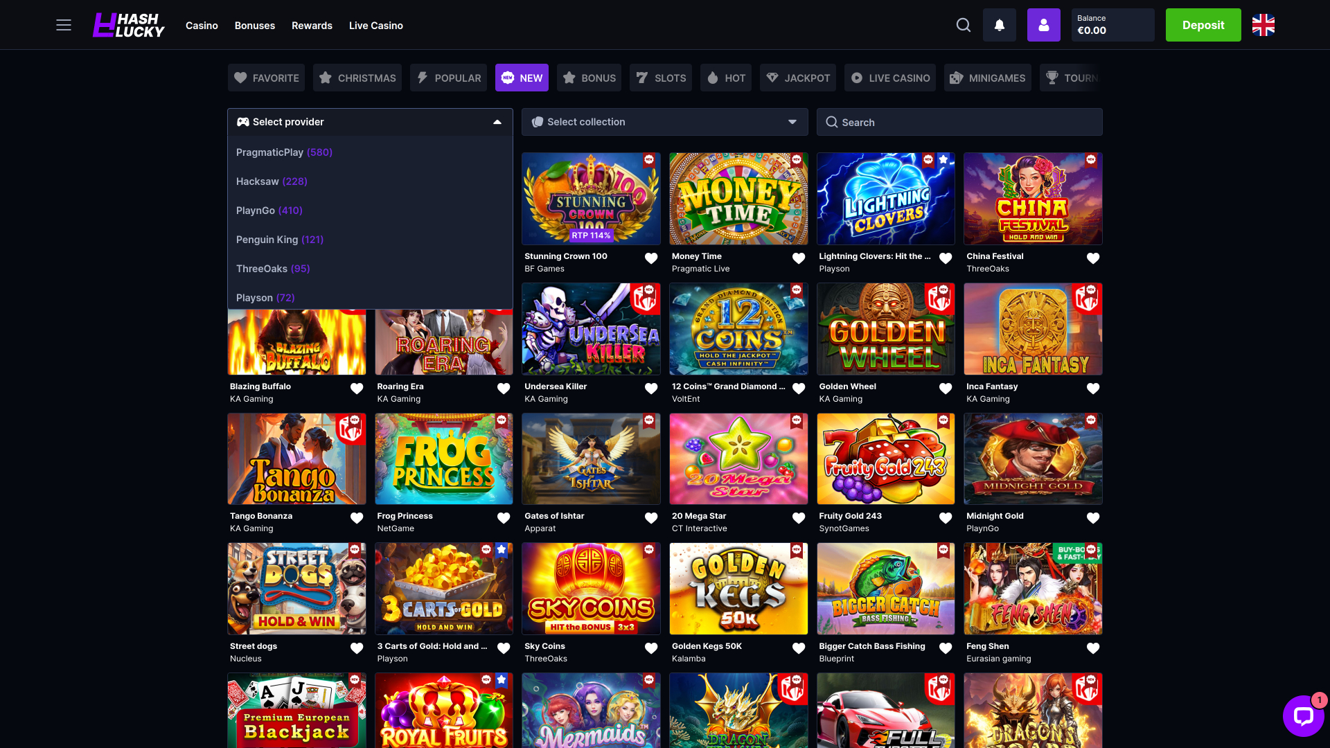 Hash Lucky Casino Desktop-Spielentwickler