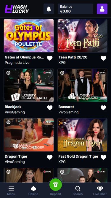 Imagen de crupier en vivo móvil de Hash Lucky Casino