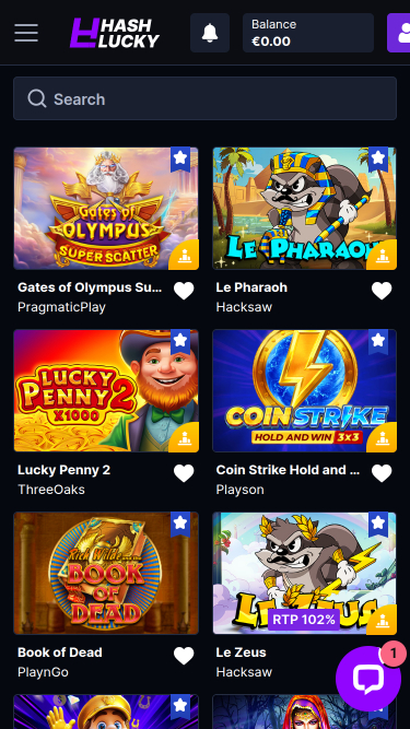 Hash Lucky Casino Mobile Games