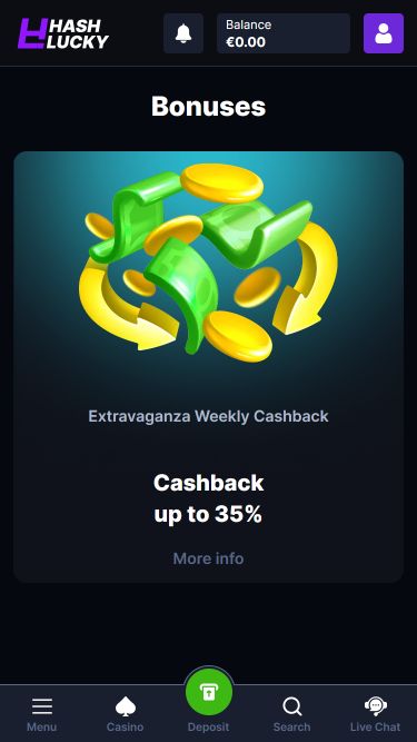 Promociones de imágenes móviles de Hash Lucky Casino