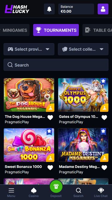 Torneos de imágenes móviles de Hash Lucky Casino