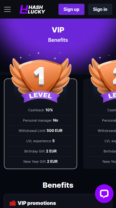 Hash Lucky Casino Mobile-VIP-Programm