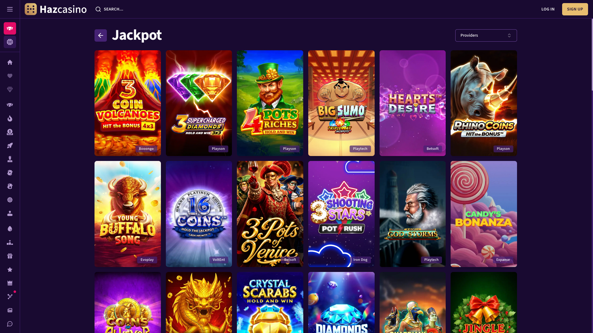 Джекпот Haz Casino Desktop