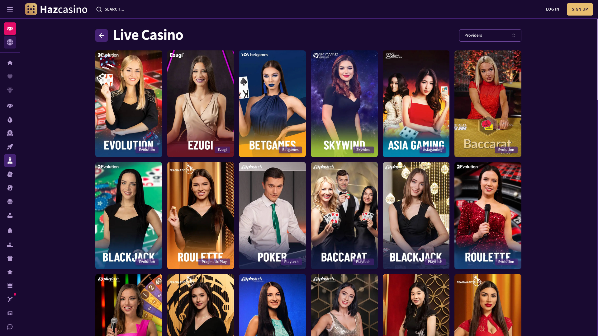 Haz Casino Desktop Live Dealer