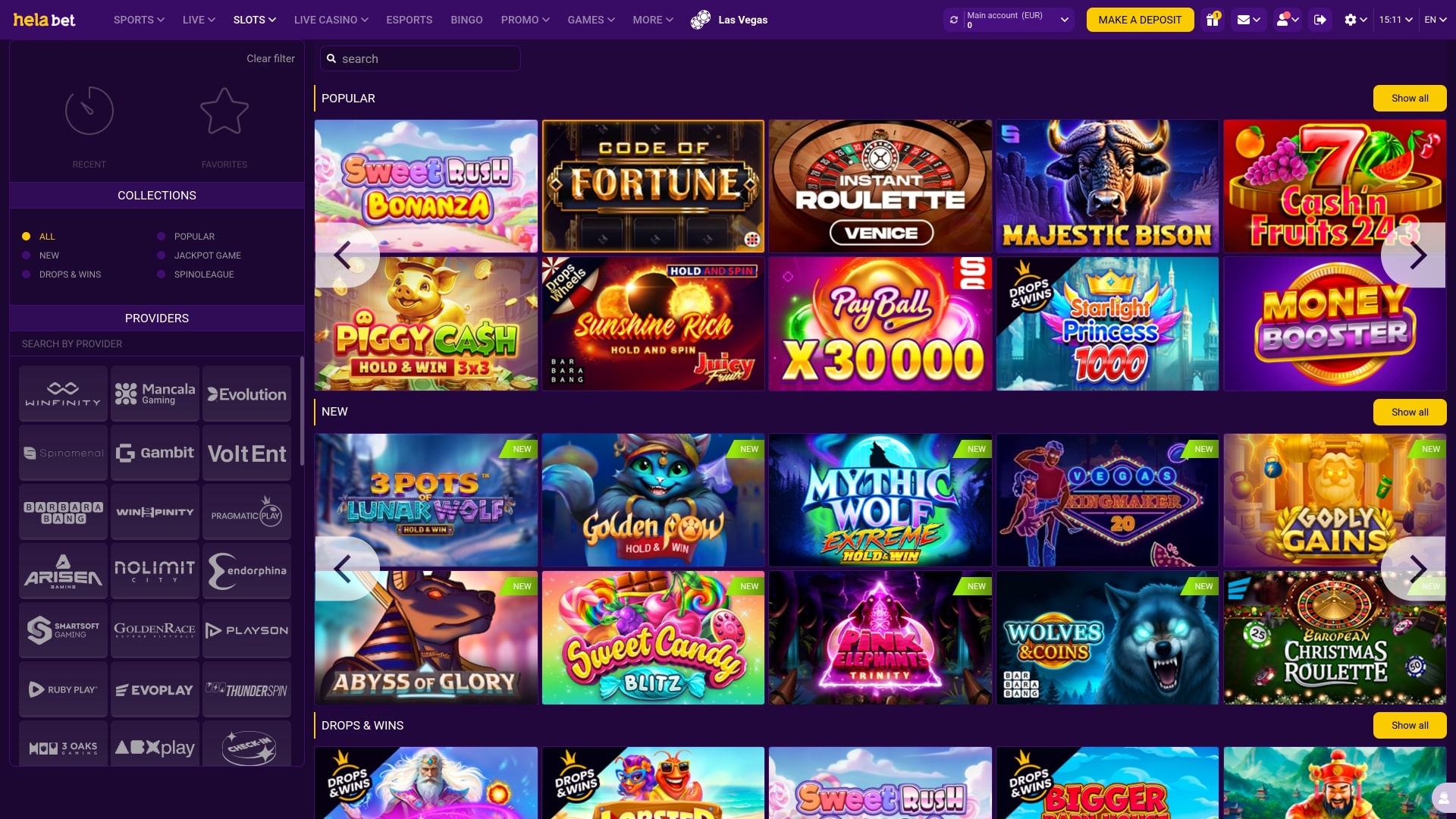 Giochi di Helabet Casino Desktop