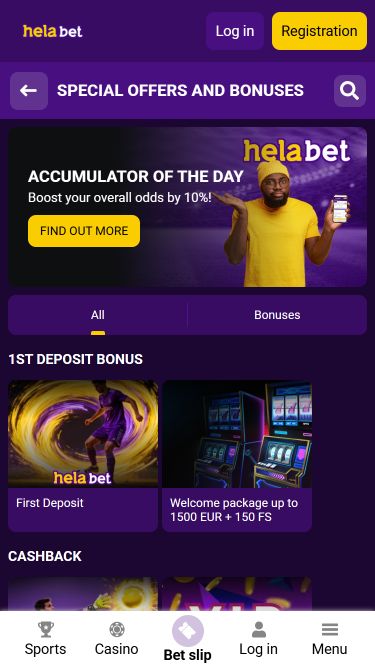 Promotions des images mobiles du casino Helabet