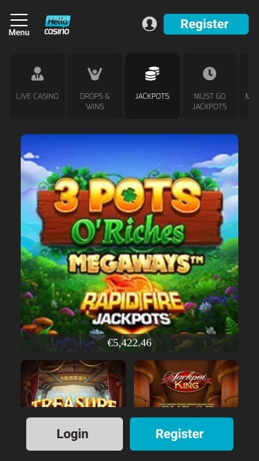 Jackpot di Hello Casino Mobile
