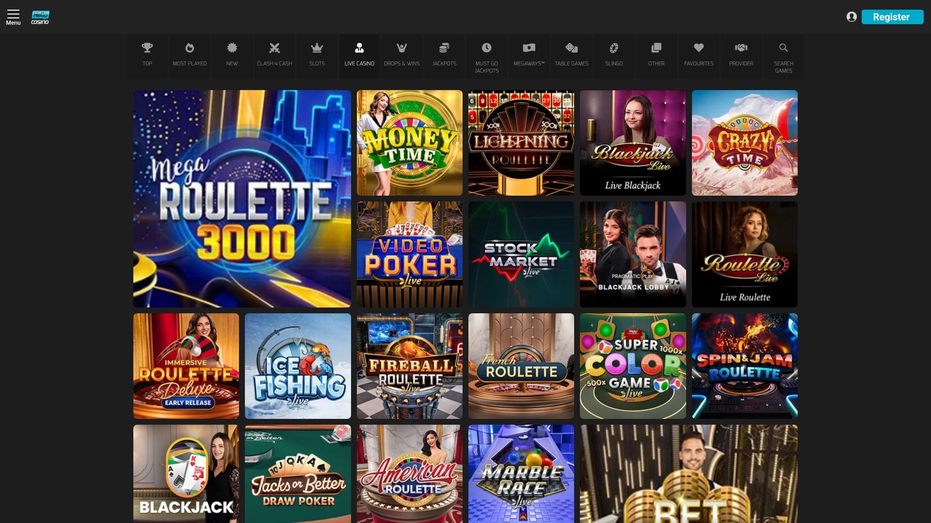 Croupier dal vivo di Hello Casino Desktop