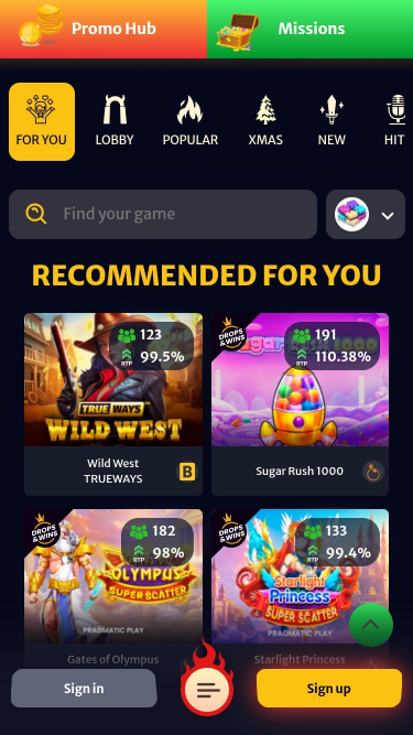 Juegos móviles del casino HellSpin