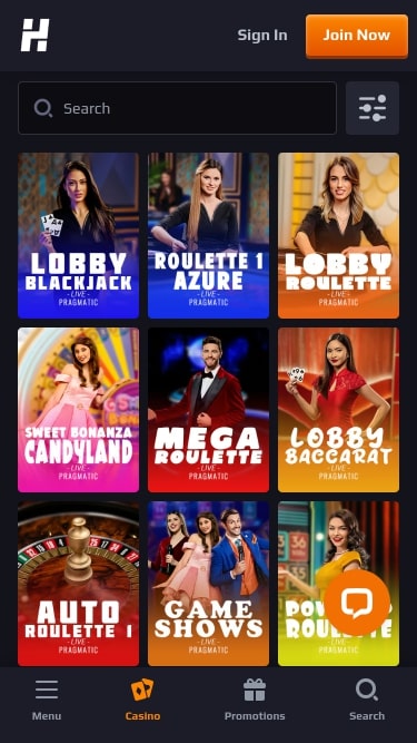 Croupier en direct du casino Herake version mobile