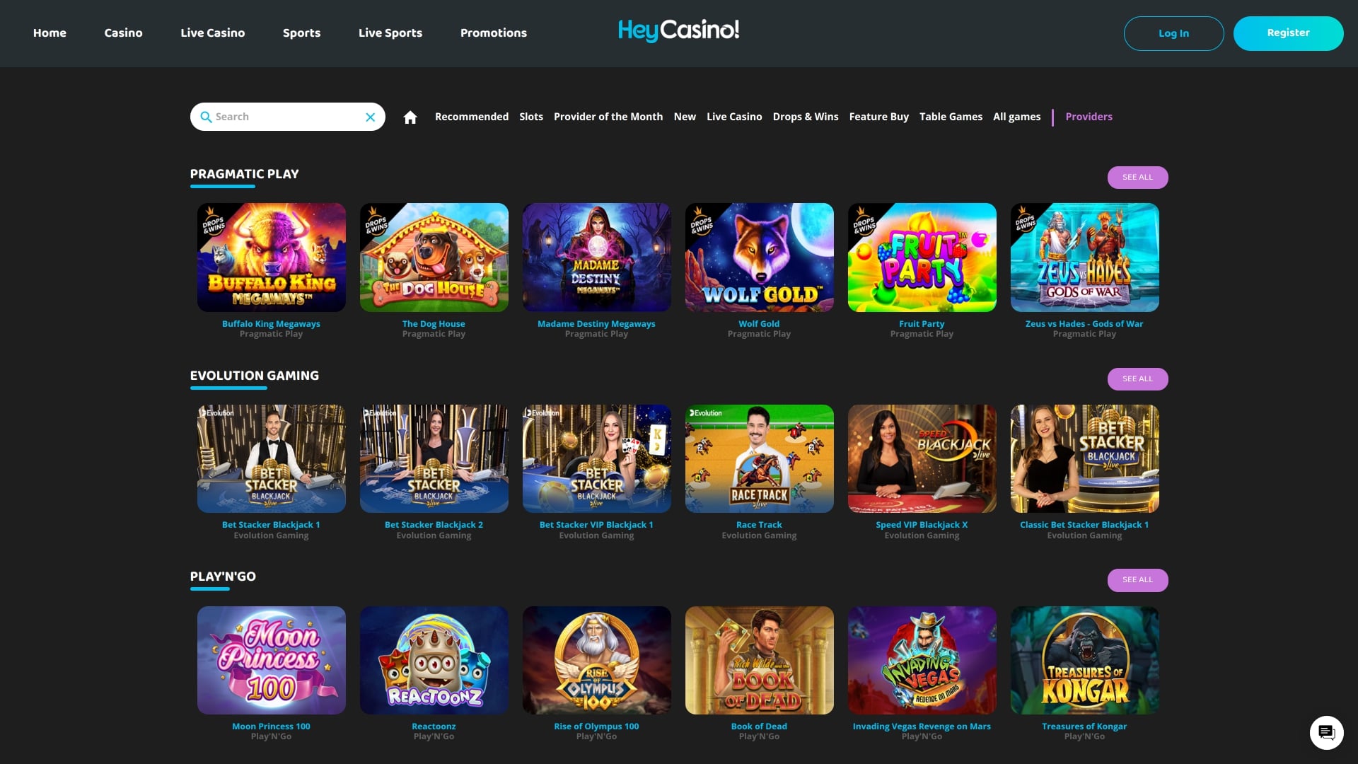 Développeurs de jeux Hey Casino Bureau