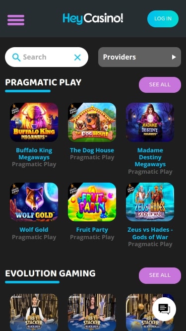 Développeurs de jeux Hey Casino Mobile