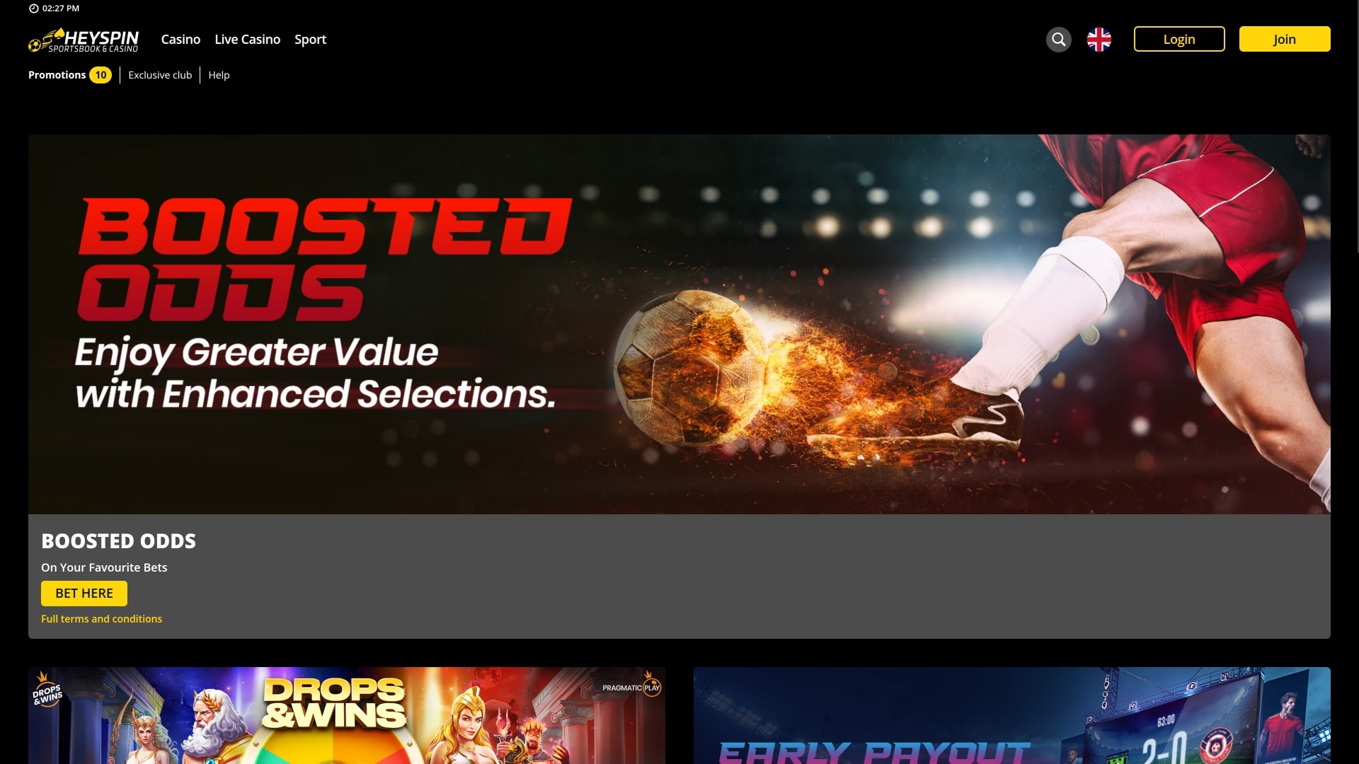 Promotions HeySpin Casino Bureau