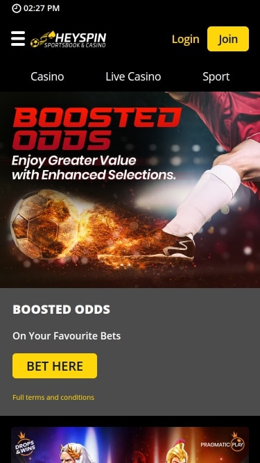 Promotions HeySpin Casino Mobile