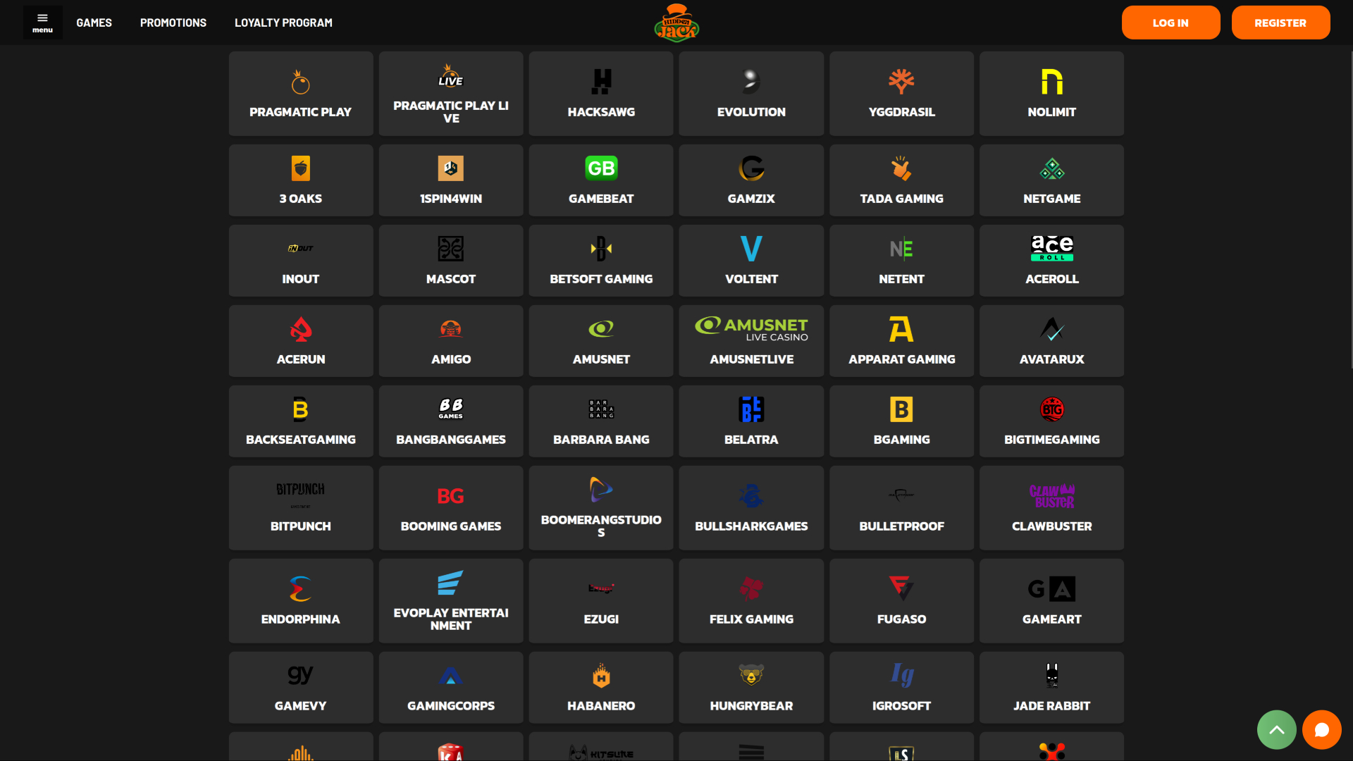 Développeurs de jeux de la version bureau de Hidden Jack Casino