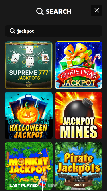 Jackpot de la version mobile de Hidden Jack Casino