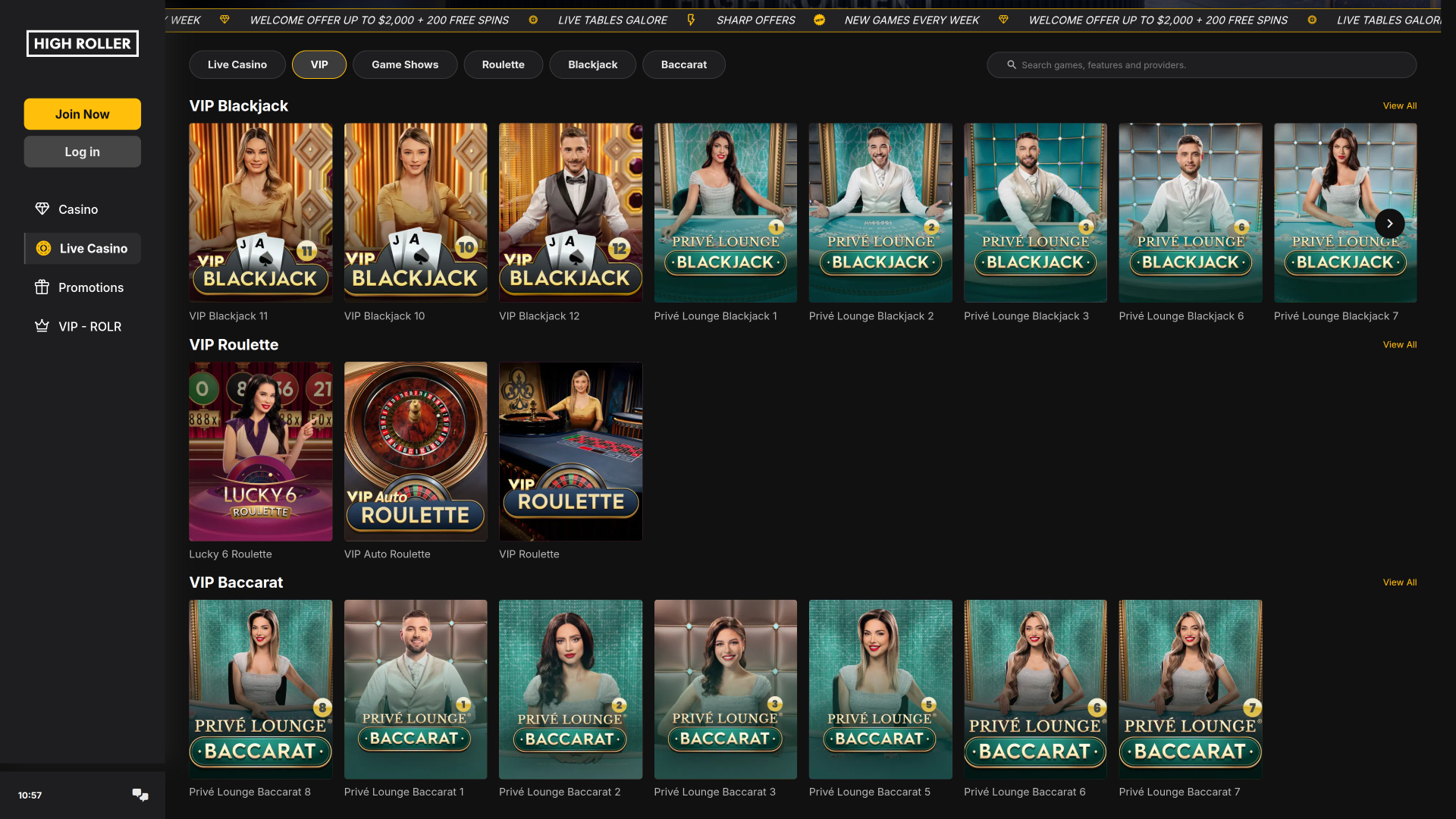 Jeux VIP de casino High Roller sur ordinateur