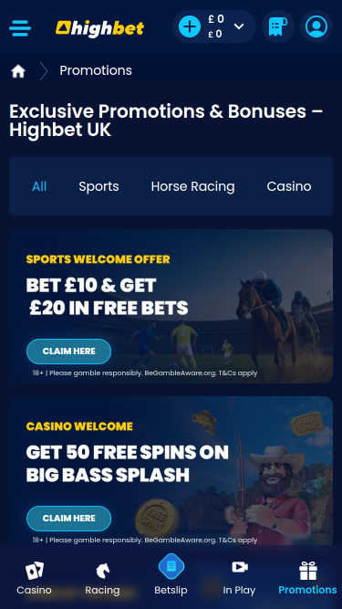 Promotions mobiles des casinos à mises élevées