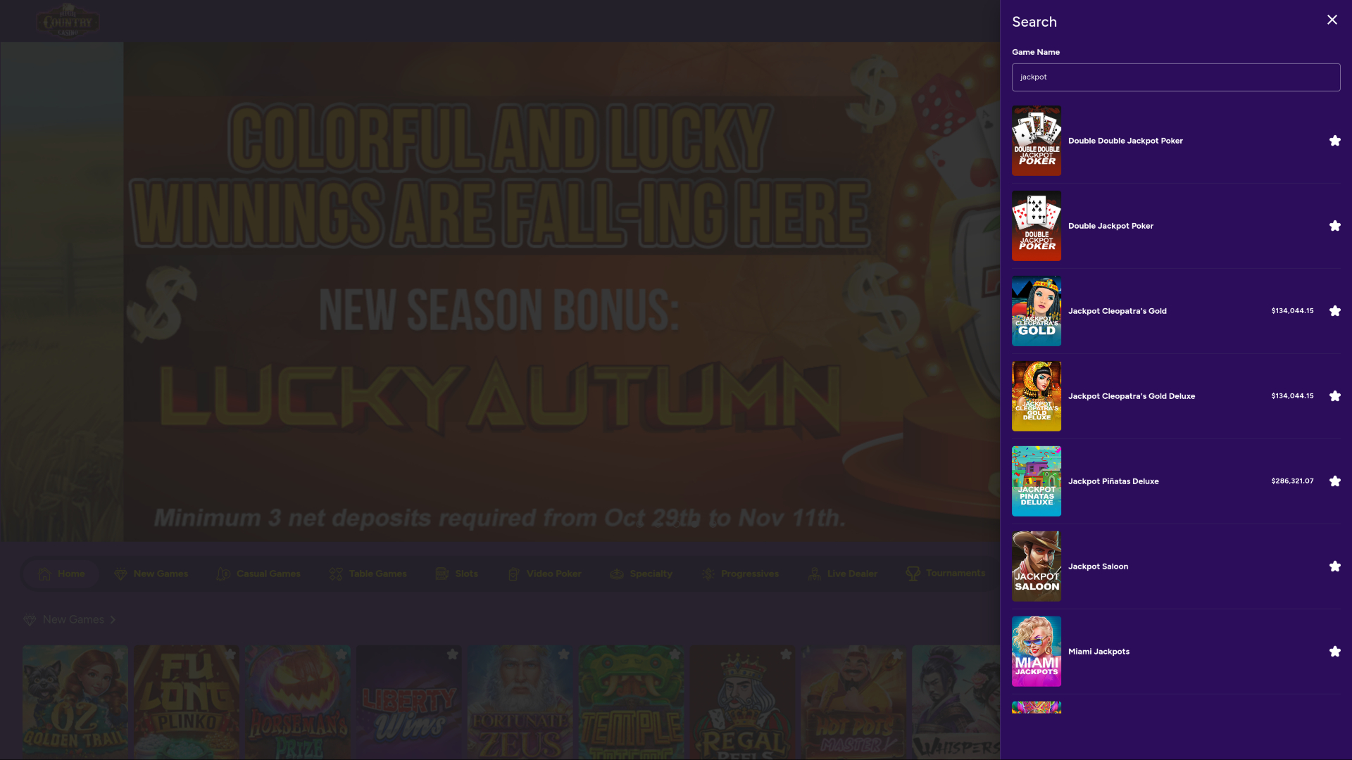 Desktop-Jackpot von High Country Casino