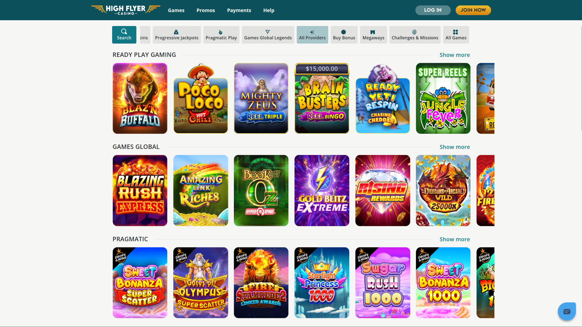 Développeurs de jeux version bureau de High Flyer Casino