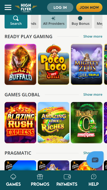 Développeurs de jeux mobiles de High Flyer Casino